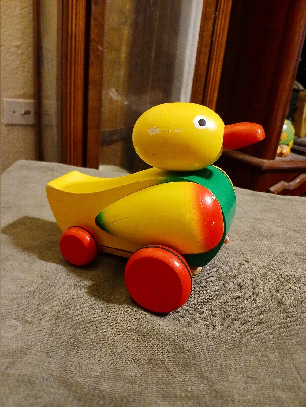 Wood Duck Pull Toy made in the Czech Republic